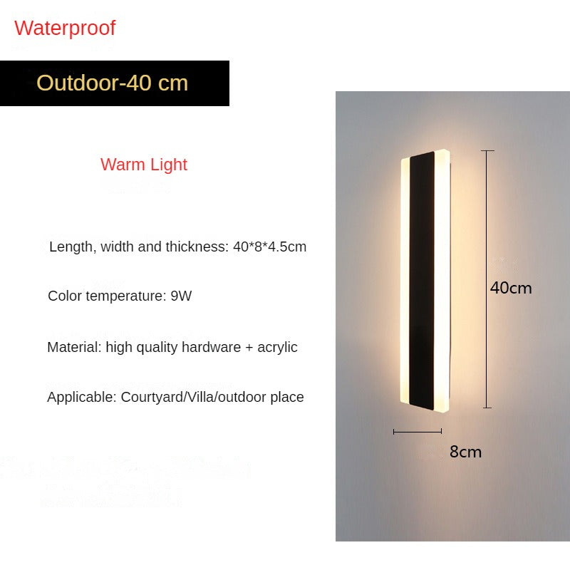 HEIKESZ Outdoor Waterproof LED Wall Lamp Nordic Minimalist Line Light for Garden Villa Door