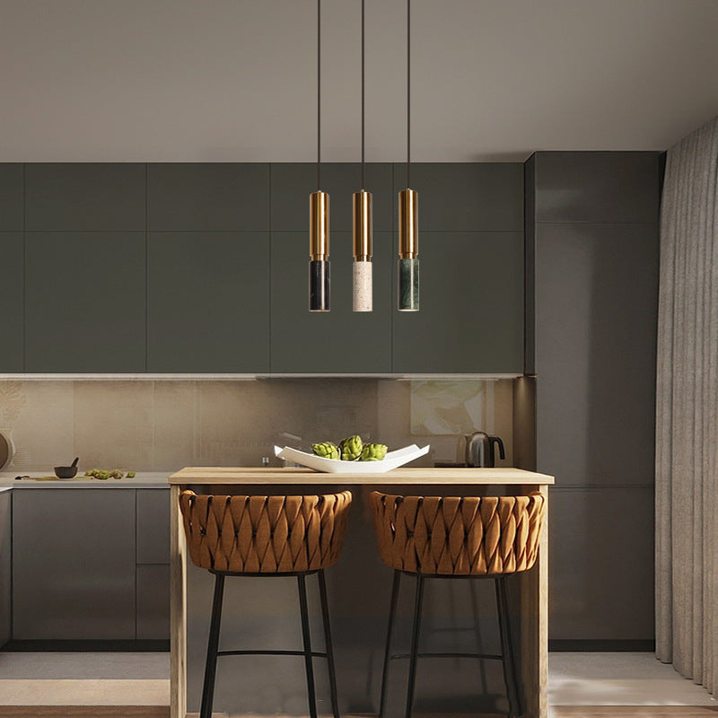 HEIKESZ Nordic Minimalist Small Droplight Modern Bedroom Bedside Lamp Marble Single Head Ceiling Light Fixtures for Living Room