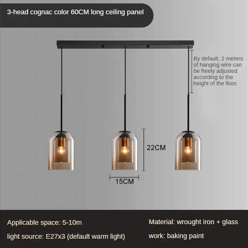 HEIKESZ Nordic Industrial Chandelier Creative Long Line Glass Pendant Light for Living Room Bedroom Restaurant Warm Lighting Ceiling Lamp