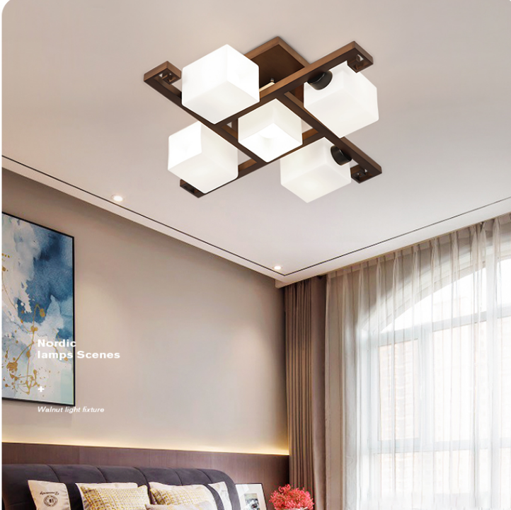 HEIKESZ Chinese Ceiling Lamp Led Solid Wood Simplicity Antique Master Bedroom Living Room Home Hall Light