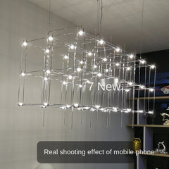 HEIKESZ Starry Cubic Chandelier Luxury Large Light Cube for Living Room Hotel Lobby Restaurant Custom Lighting Sky Lamp Starry Sky Design