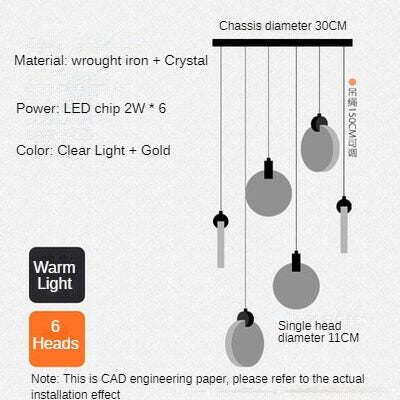 HEIKESZ Modern Minimalist Crystal Long Chandelier for Staircase Loft Villa Nordic LED Ceiling Light Dining Living Room Bedroom Pendant