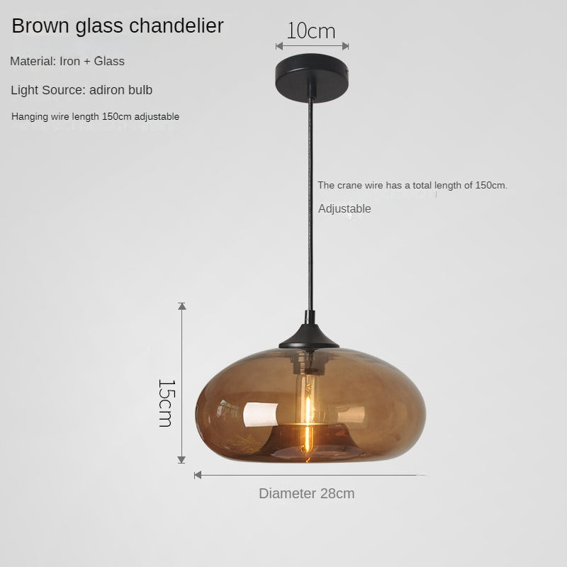 HEIKESZ Modern Round Stained Glass Chandelier Creative Hanging Light Fixture for Dining Room Bar Counter Living Room Ceiling Lighting