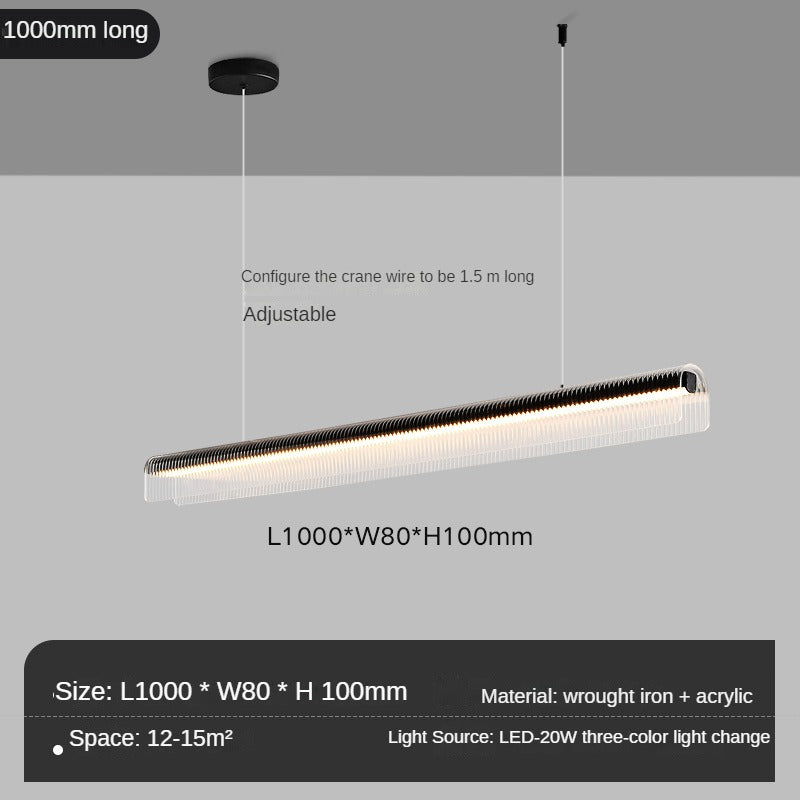 HEIKESZ Modern Nordic Long Bar Chandelier Acrylic Restaurant Office Study Lamps Simple Designer Lighting