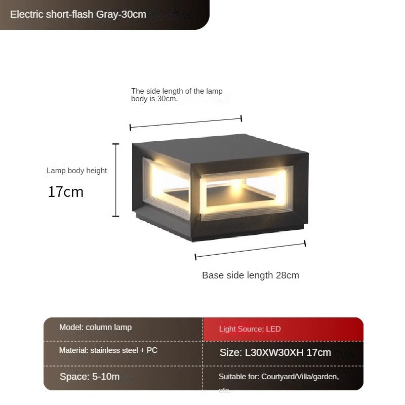 HEIKESZ Solar Pillar Lamp Waterproof Outdoor Lighting for Garden Courtyard Gate Villa Door Wall Decoration