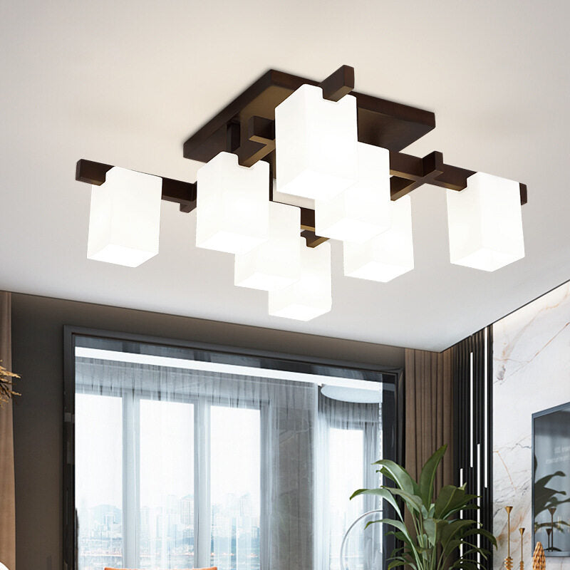 HEIKESZ Chinese Ceiling Lamp Led Solid Wood Simplicity Antique Master Bedroom Living Room Home Hall Light