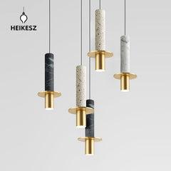 HEIKESZ Nordic Luxury Marble Chandelier Modern Minimalist Ceiling Light for Living Room Bedroom Restaurant Bar