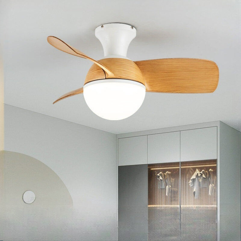 HIKESZ Small Size Ceiling Fan with Integrated LED Light Remote Control Ultra Quiet Frequency Conversion for Restaurant Bedroom