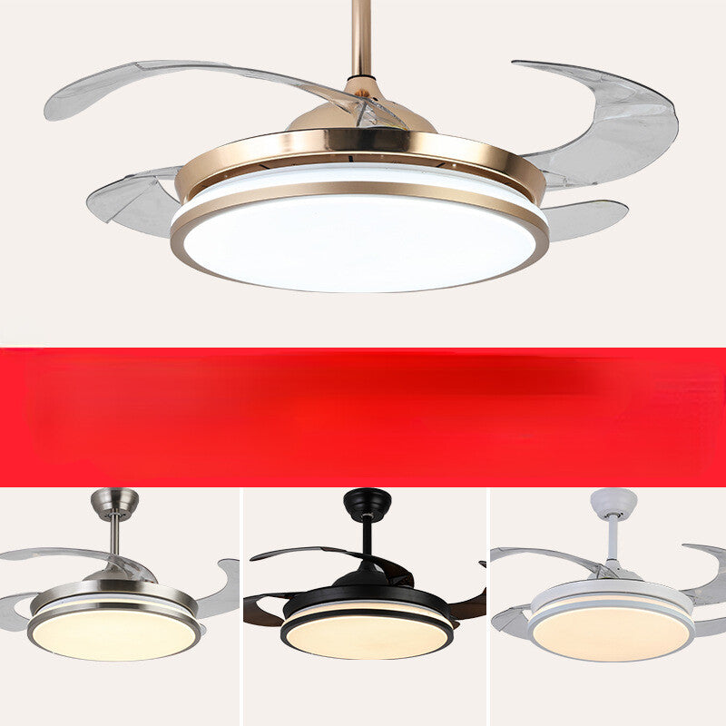 HEIKESZ Ultra-Thin Ceiling Fan Light Invisible Integrated Modern Minimalist Chandelier for Living Room Bedroom Dining Room