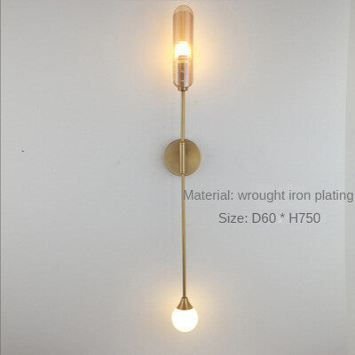 HEIKESZ Modern Minimalist Wall Lamp for Living Room Bedroom Nordic Style Monocephalic Light Fixture Hotel Cafe Decor