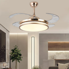 HEIKESZ Ultra-Thin Ceiling Fan Light Invisible Integrated Modern Minimalist Chandelier for Living Room Bedroom Dining Room
