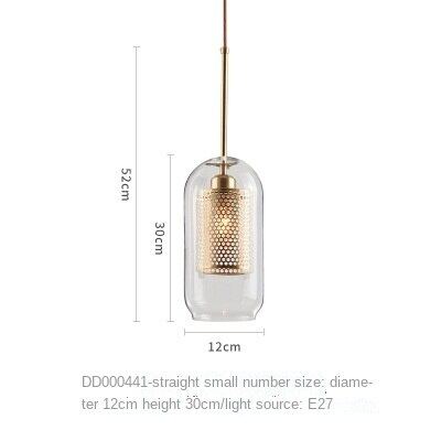 HEIKESZ Creative Transparent Lamp Shade Glass Ball Chandelier Simple Nordic Style Warm Light for Living Room Bedroom Dining Room