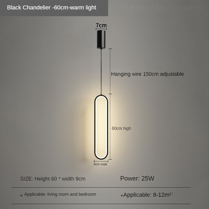 HEIKESZ Nordic Bedroom Chandelier Modern Minimalist LED Lights Creative Living Room Wall Light Luxury Small Droplight for Bedside