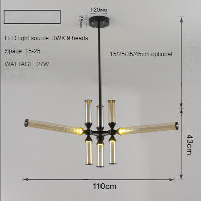 HEIKESZ Nordic Modern LED Glass Chandelier for Living Room Dining Bedroom Simple Creative Lighting Fashion Lamps