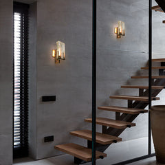 HEIKESZ Nordic Modern Minimalist Ice Cube Crystal Wall Lamp Villa Bedside Bedroom Designer Living Room Background Wall Light Luxury Wall Lamp