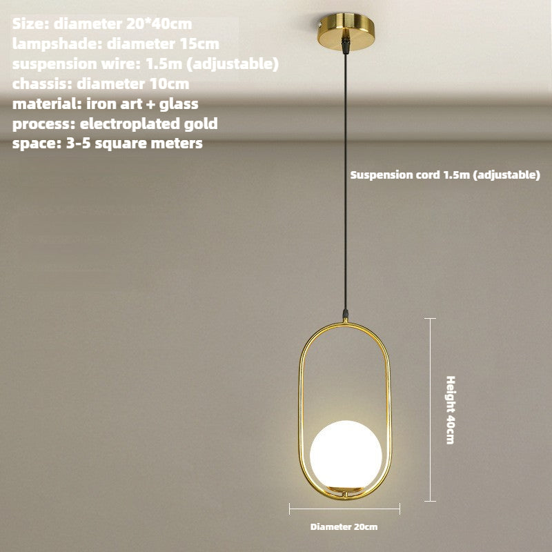HEIKESZ Nordic LED bedside chandelier modern simple creative pendant light for bedroom bar restaurant American style