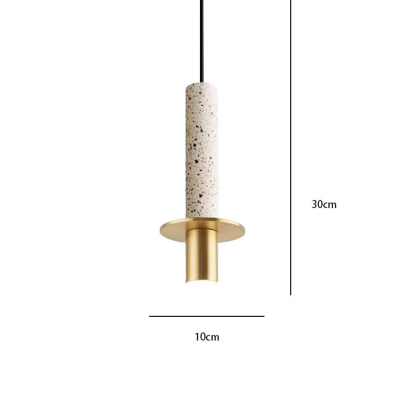 HEIKESZ Modern Minimalist Droplight Art Marble Terrazzo Single Head Bedside Lamp for Restaurant Bar Decor