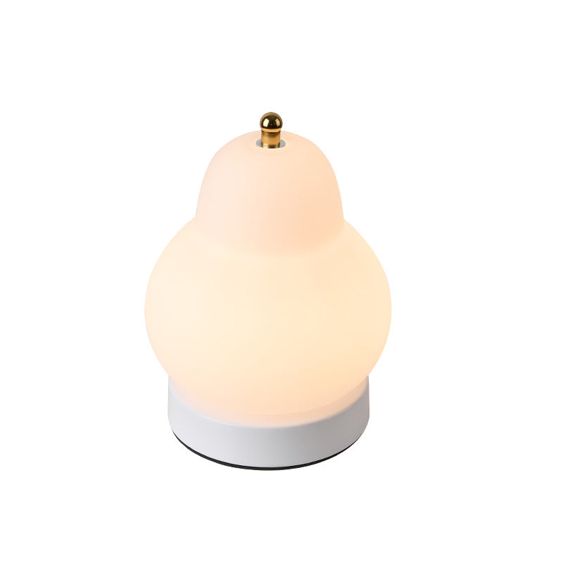 HEIKESZ Charging Touch French Cream Pear Table Lamp Bedroom Bedside Portable Small Night Lamp Ins Wind Atmosphere Decorative Table Lamp Table Light Lamp Adjustable Portable Charger Table Lights for Room