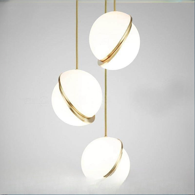 HEIKESZ Nordic Minimalist Moon Chandelier for Living Room Dining Room Bedroom Coffee Shop Bar