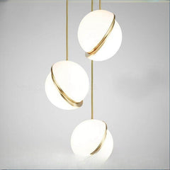 HEIKESZ Nordic Minimalist Moon Chandelier for Living Room Dining Room Bedroom Coffee Shop Bar