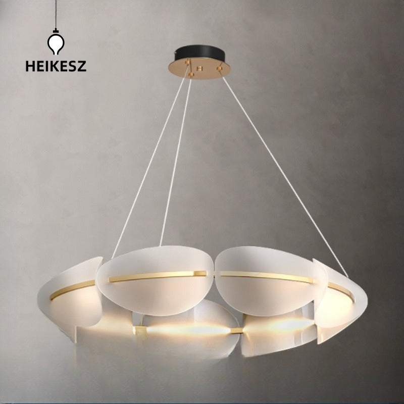 HEIKESZ Shell Chandelier Modern Nordic Design for Dining Room Bedroom Light Luxury Creative Personality Living Room Lighting