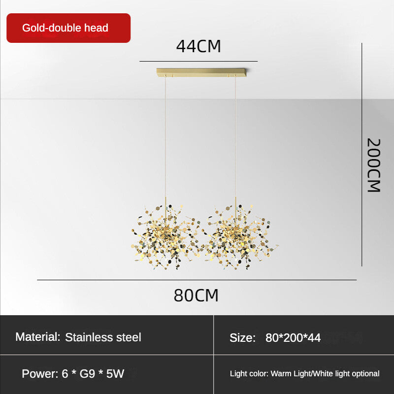 HEIKESZ Nordic Sequin Chandelier Creative Artistic Lamp for Dining Room Hotel Bar Stainless Steel Decorative Light