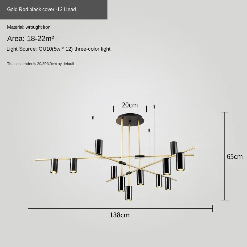 HEIKESZ Modern Minimalist One-Word Strip Chandelier for Dining Room Living Room Creative Lighting