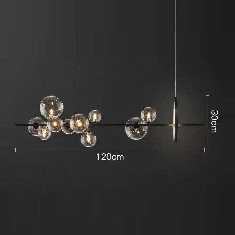 HEIKESZ New Nordic Style Magic Bean Molecule Chandelier Glass Ball Bubble Lamp for Living Room Bedroom Restaurant Simple Design