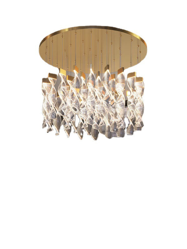 HEIKESZ Modern Minimalist LED Chandelier for Living Room Dining Kitchen Bedroom Luxury Nordic Design Long Pendant Light