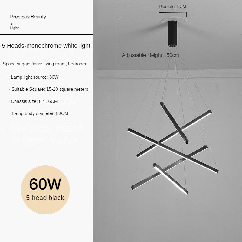 HEIKESZ Modern Stair Chandelier Minimalist LED Line Light for Living Room Bedroom Villa Ceiling Lighting Warm Light Creative Design