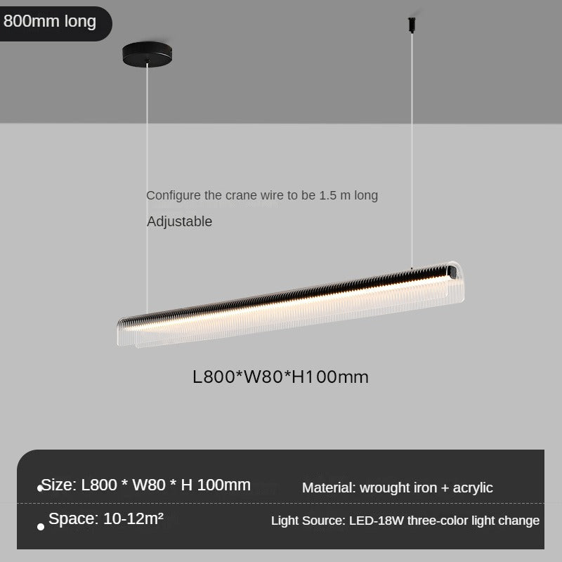 HEIKESZ Modern Nordic Long Bar Chandelier Acrylic Restaurant Office Study Lamps Simple Designer Lighting