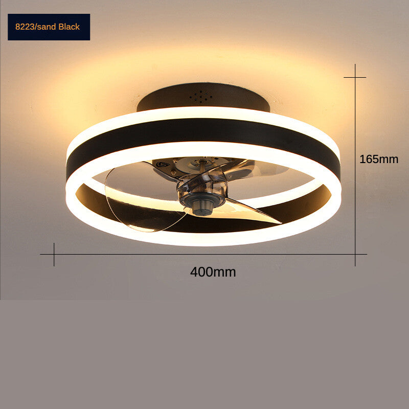 HEIKESZ LED Ceiling Fan Light Nordic Modern Design Invisible Fan Lamp for Bedroom Dining Room Balcony One-year Warranty  Energy Saving
