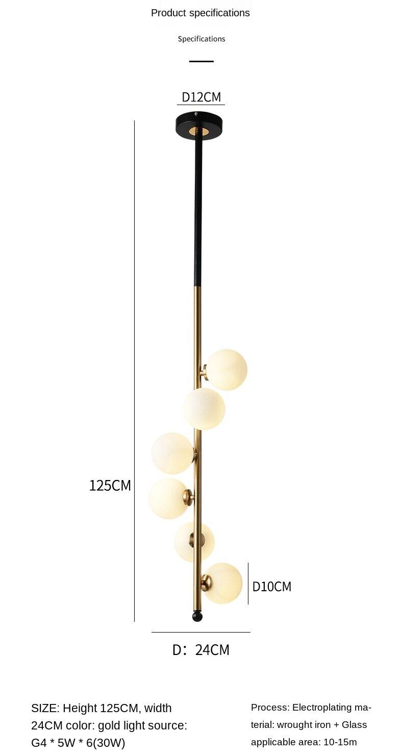 HEIKESZ Nordic Bed Head Chandelier Creative Art Light Luxury Post-Modern Minimalist Living Room Ceiling Lamp for Villa Hotel Lighting