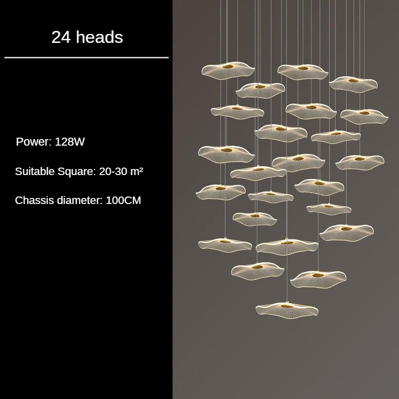 HEIKESZ Modern Minimalist Long Chandelier for Hollow Stairs Nordic LED Drop Light Atmospheric Living Room Dining Kitchen Bedroom Pendant