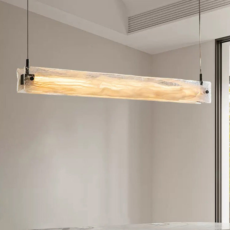 HEIKESZ Italian Minimalist Long Bar Chandelier Light Luxury Cloud Mist Glass Dining Room Bar Table Designer Lighting