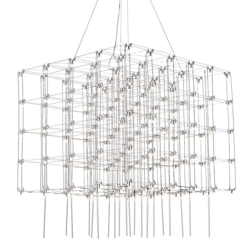 HEIKESZ Starry Cubic Chandelier Luxury Large Light Cube for Living Room Hotel Lobby Restaurant Custom Lighting Sky Lamp Starry Sky Design