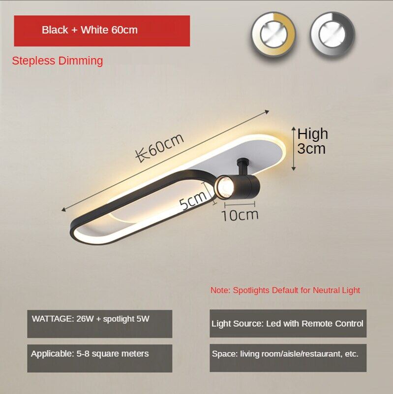 HEIKESZ Modern LED Ceiling Light Strip for Bedroom Living Room Creative Open-Mounted Downlight Hanging Chandelier Energy Saving Bright Lighting