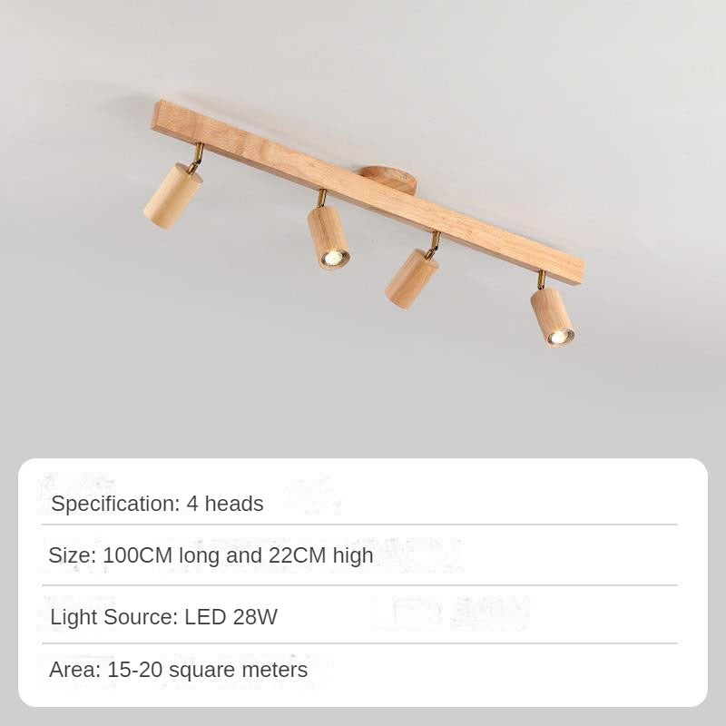 HEIKESZ New Chinese Japanese Style Solid Wood Spotlight Log Living Room Bedroom Headless Lamp TV Background Wall Open Mounted Ceiling Light