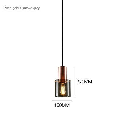 HEIKESZ Modern Luxury Nordic Droplight Electroplated Smoky Gray Glass Lamp for Living Room Bedroom Dining Room Ceiling Lighting