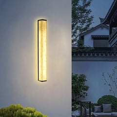 HEIKESZ Chinese Style Scagliola Wall Lamp Outdoor Lighting for Villa Stair Exterior Background Wall Balcony Terrace Study Simple Ceiling Fixtures