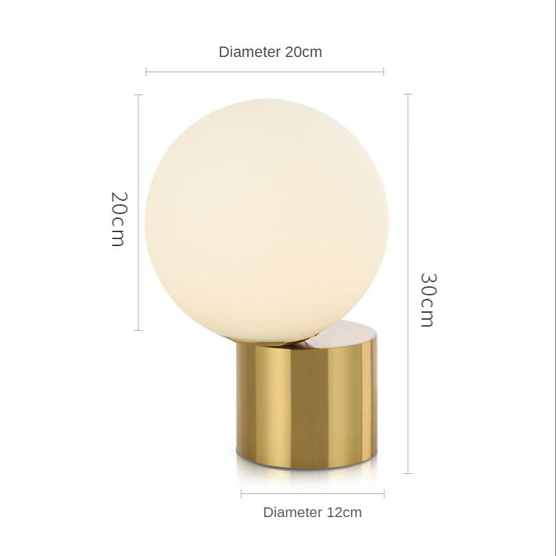 HEIKESZ Nordic Glass Bedside Lamp Modern LED Eye Protection Table Lamp for Bedroom Living Room Study Soft Lighting Decor