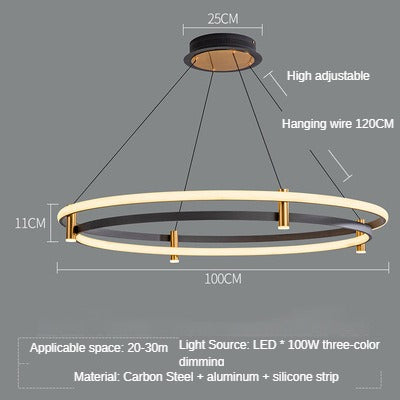 HEIKESZ Minimalist Ring Chandelier Modern Luxury Living Room Bedroom Dining Room Lighting Fixture Creative Designer Art Lamp