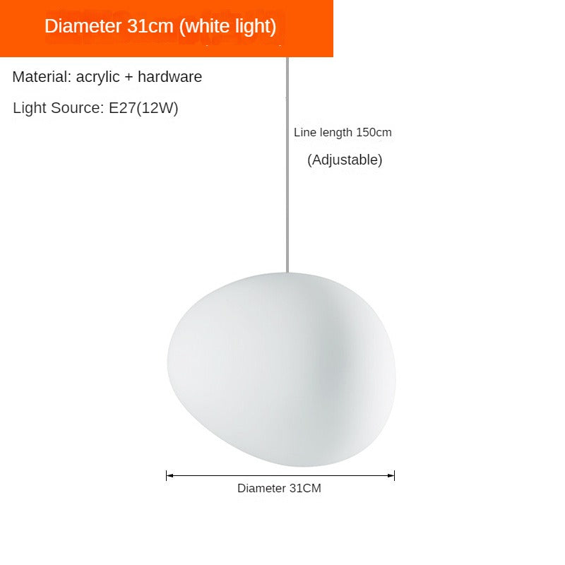 HEIKESZ Danish Creative Pebble Chandelier Modern Loft Living Room Duplex Rotating Stairs Egg Lamp