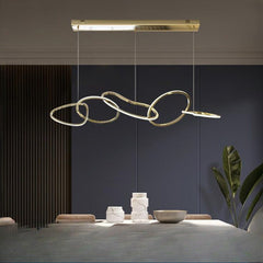 HEIKESZ Modern Stainless Steel Restaurant Chandelier Creative Nordic Table Lamp for Living Room Bedroom Ceiling Light