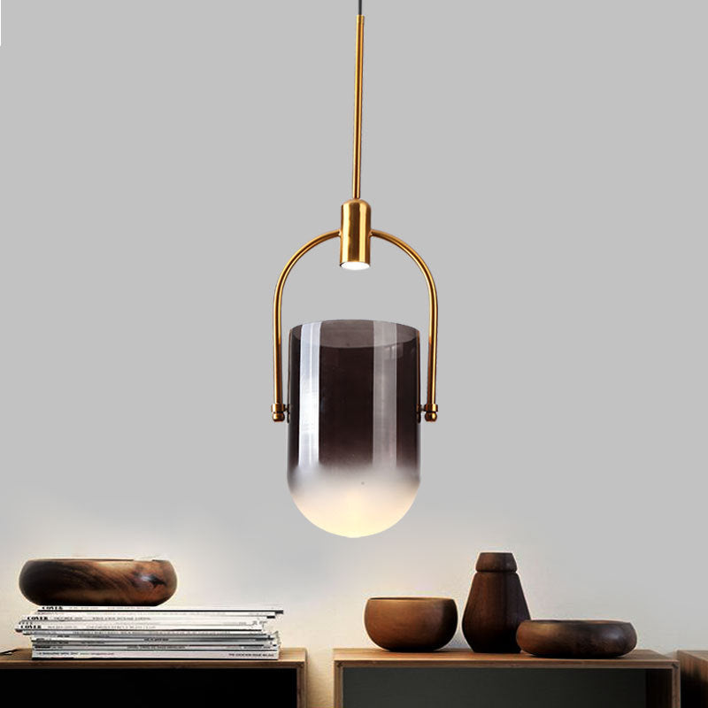 HEIKESZ Nordic Bucket Glass Chandelier LED Modern Droplight for Living Room Bedroom Hotel Restaurant Bar Study Ceiling Light Fixtures