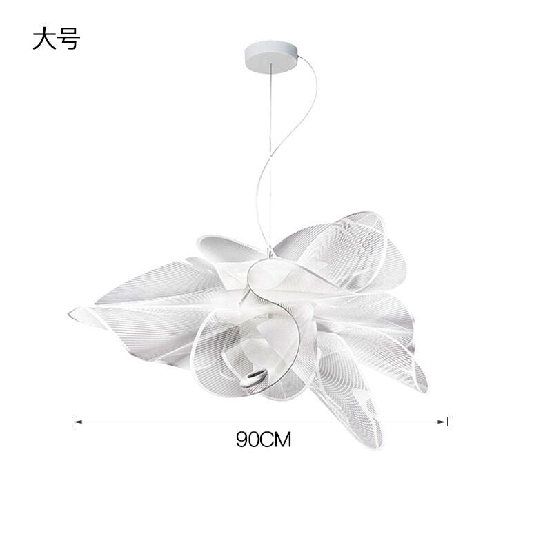 HEIKESZ Modern Transparent Flower Chandelier Italian Designer LED Ceiling Light for Living Room Bedroom Restaurant Nordic Creative Hanging Lamp