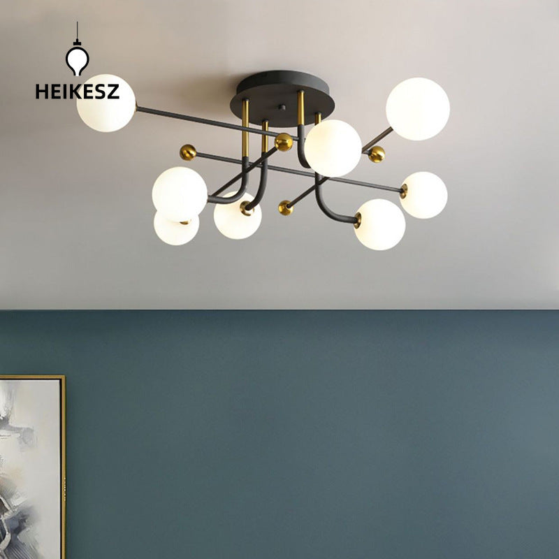 HEIKESZ Nordic Ceiling Lamp Modern Living Room Light Minimalist Italian Design Luxury Bedroom Lighting Magic Bean Lamp