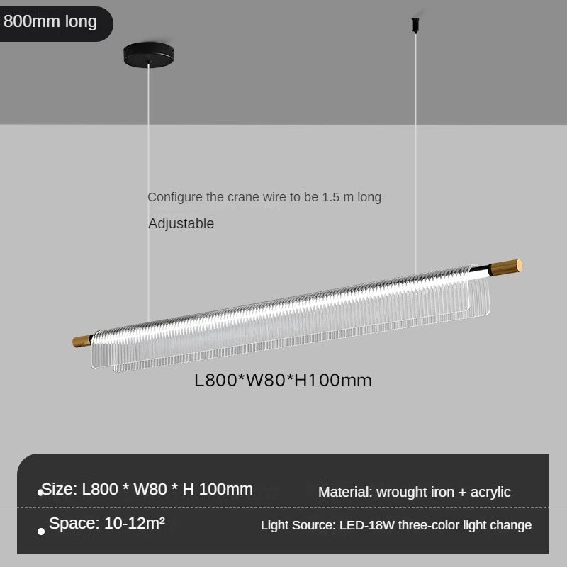 HEIKESZ Modern Nordic Long Bar Chandelier Acrylic Restaurant Office Study Lamps Simple Designer Lighting