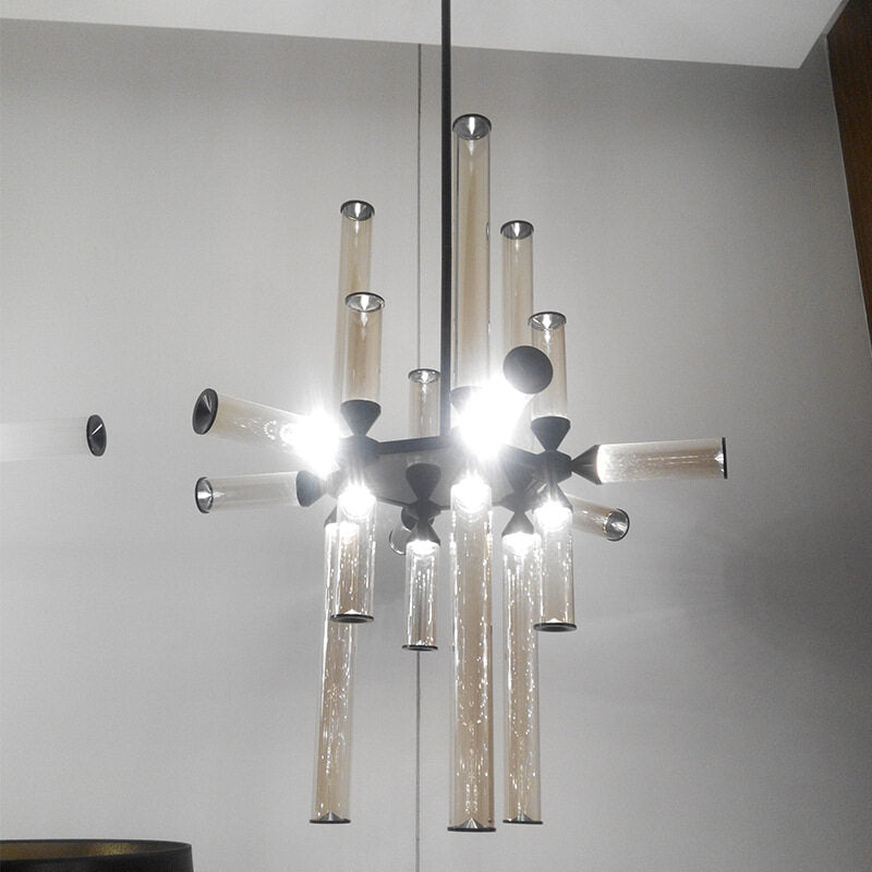 HEIKESZ Nordic Modern LED Glass Chandelier for Living Room Dining Bedroom Simple Creative Lighting Fashion Lamps