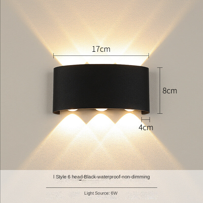 HEIKESZ Nordic LED Wall Lamp Waterproof Outdoor Indoor Bedside Corridor Balcony Courtyard Stair Light Warm White Bulb for Living Room Bedroom Lighting